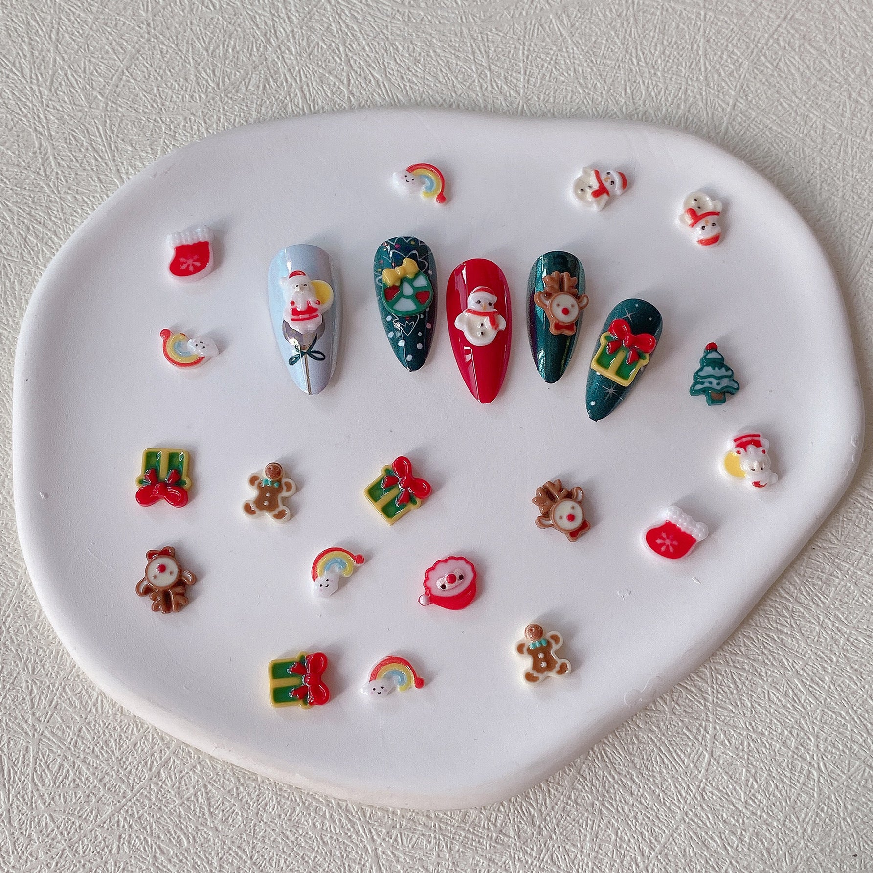 Wholesale 10PCS/Pack Night Glow Christmas Resin Nail Stickers